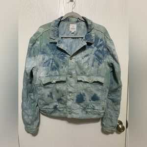 LuLaRoe Women’s XL Soft Denim Dyed Jeans Jacket Grunge Tie Dye